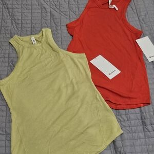 Lululemon Athletica Red and Yellow Tank Tops